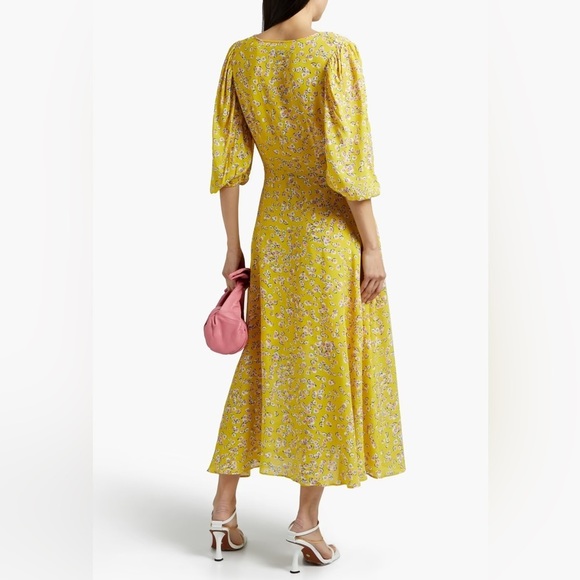 NICHOLAS Danielle Lace-Up Ruched Floral-Print Crepe MIDI - Picture 11 of 11